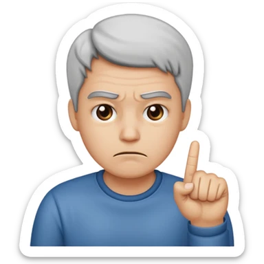 Head frowning and wagging a finger sticker