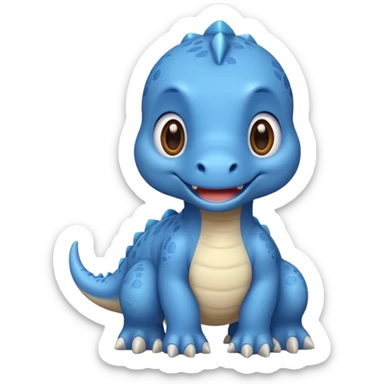 baby blue dinosaur cartoon sticker