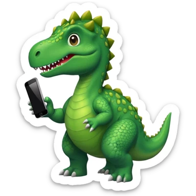 Dinosaur with a iPhone 19 sticker
