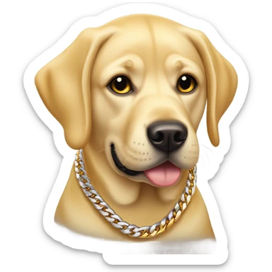 Yellow lab wearing Cuban links sticker