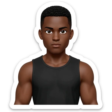 Black male look superstrong sticker