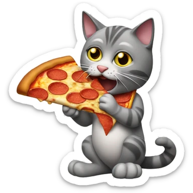 The cat eating pizza sticker