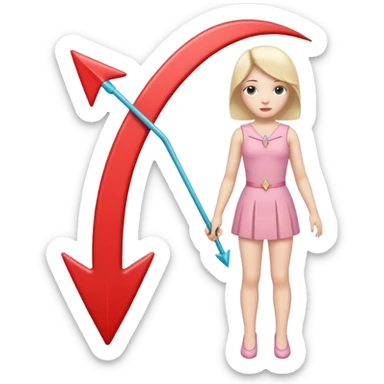 The male symbol but the male arrow is bent/curved downwards, and there is a female stem too so its like a sissy icon (a sissy/feminine boy icon), for sissy boys, sissy girls sticker