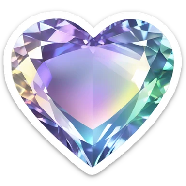 Heart shaped 56-carat iridescent diamond sticker