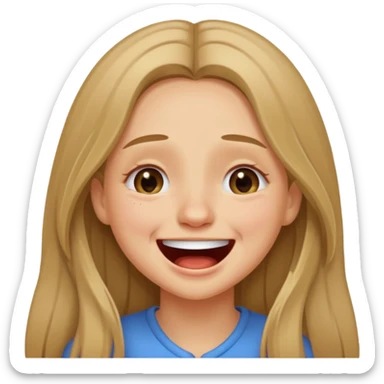 милая девушка с темно русыми длинными волосами, смеется до слез sticker