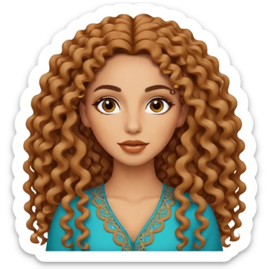 92i make up with long cruly hair morrocan sticker