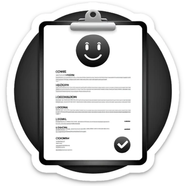 resume with checkmark, simple, clear sticker