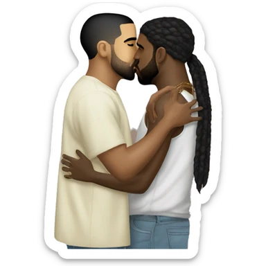 drake kissing kanye west sticker