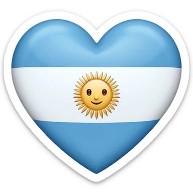 Un corazon con la bandera argentina  en forma de emojin sticker