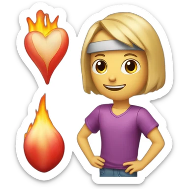 Corazón dividido en tres partes iguales sticker