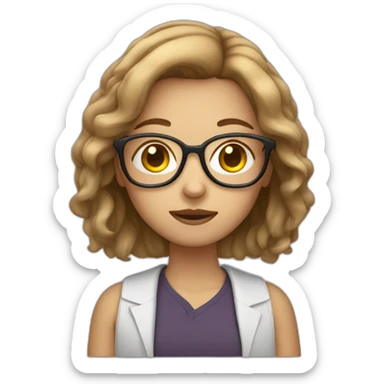 girl with light brown hair and glasses who is sick sticker