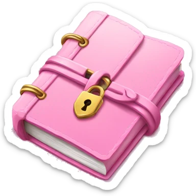 locked diary pink sticker