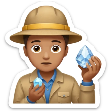 mineral rock fan geologist just face sticker