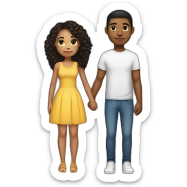 Mixed pretty girl holding hands with her Mixed boyfriend  sticker