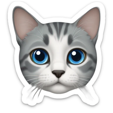 half-scottish, half-british, blue eyed cat sticker