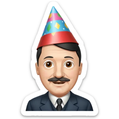 Adolf hitler party hat sticker