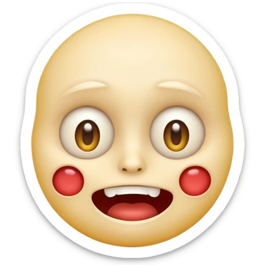 freaky emoji with unsettling expression sticker