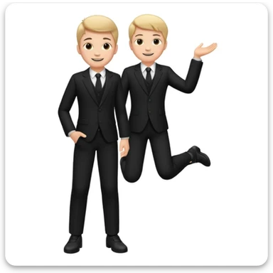 Maktab yonida kulib turgan qora kostyum shim kiygan bola rasmini chiqarib ber sticker