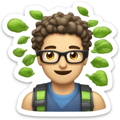 Persona levantando una caja con la mente  sticker