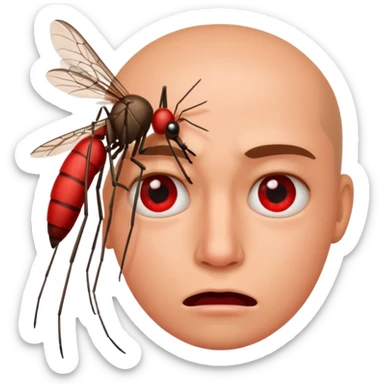 Mosquito that bites a human on the face sticker
