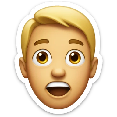 Surprised funny face sticker