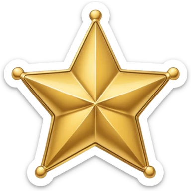 sheriff's star badge gold classic western style simple no text sticker