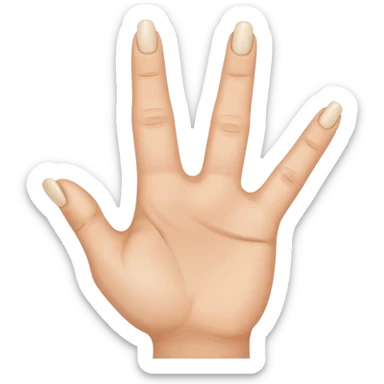 Create a emoji of hand with index finger middle finger and ring finger showing and keep the thumb and little finger closed sticker