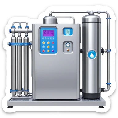 DUV water purification system with ultraviolet disinfection chamber sticker