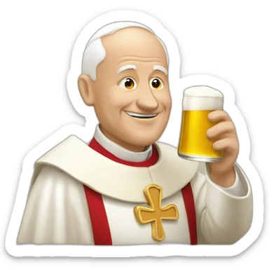 le pape qui boit une bière sticker