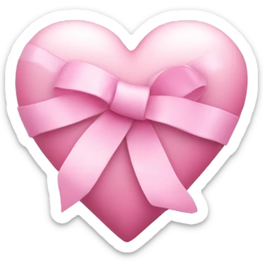 white heart with pink ribbon  sticker