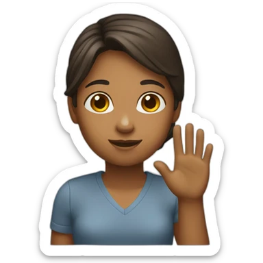 A girl with a raised hand  sticker