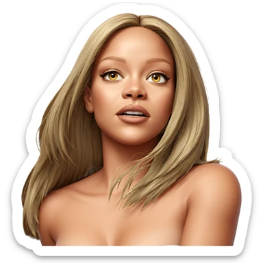 realistic blonde girl portrait sticker