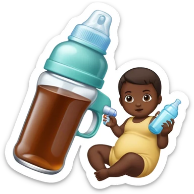 A gun and a baby bottle  sticker