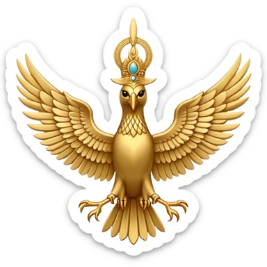 Simplified Faravahar with minimalist design sticker