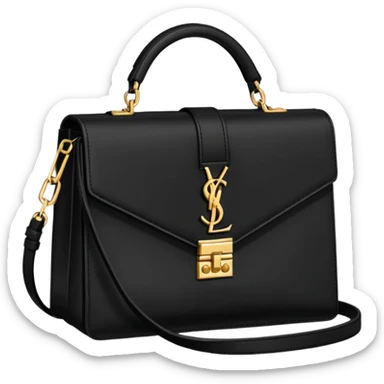YSL handbag black gold sticker