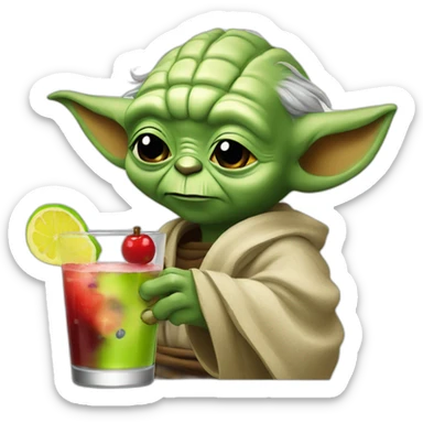 Yoda drinking a sangria sticker