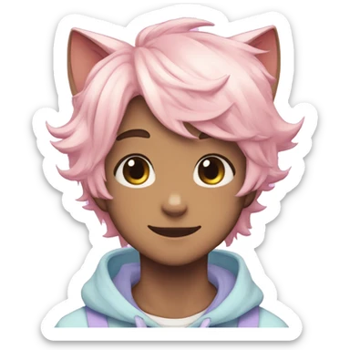 Cute Attractive Gorgeous Kawaii Pastel Anime Catboy sticker