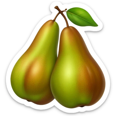 long slim brown green pear sticker