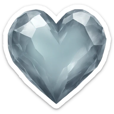 grey crystal heart sticker