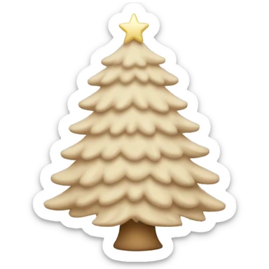 Beige Christmas tree sticker