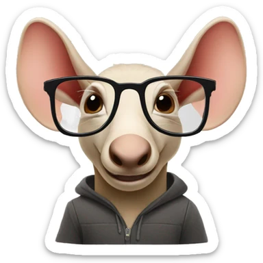 aardvark wearing nerdy spectacles sticker