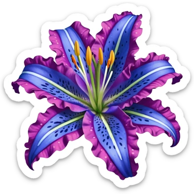 Blue and Purple Stargazer Lily sticker