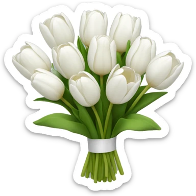 white tulip bouquet  sticker