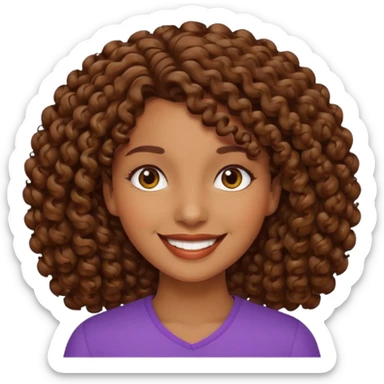 hazme una mujer crespa con el pelo cafe  sticker