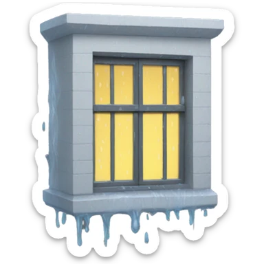window, and its raining outside sticker