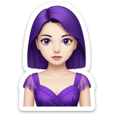 Demet özdemir as a character from game of thrones with lilac eyes and a purple dress. sticker
