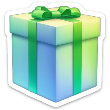 3d smooth gift box with rounded corners gradient blue to green sticker
