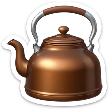 GENERATE A BROWN KETTLE WITH LING BODY HAVING HANDLE AT RIGHT SIDE sticker