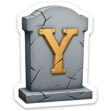 The letter 'Y' on a grave, no background sticker