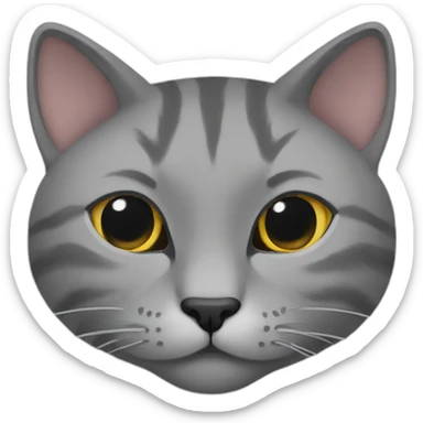 an exotic grey cat sleeping sticker